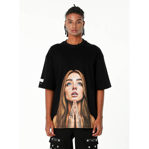 MWM Unisex κοντομάνικη μπλούζα Faces Print Oversize T-Shirt